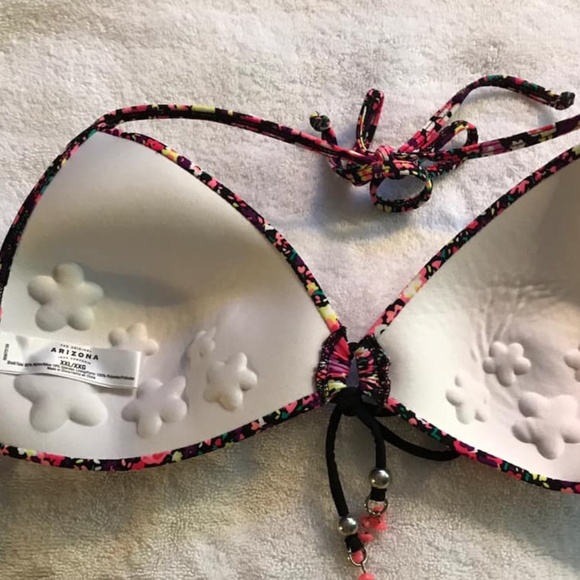 Floral Tie Bathing Suit w/ Yellow Bottoms - Picture 2 of 4